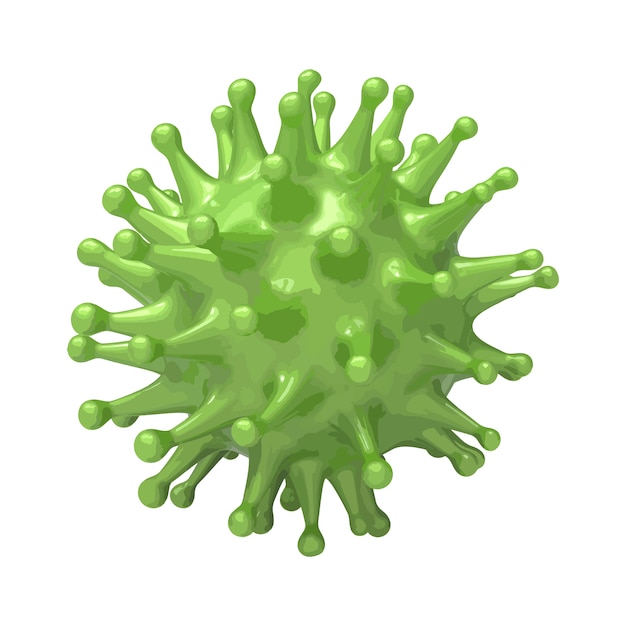 Premium Vector | Green virus bacteria cell. flu, influenza, coronavirus