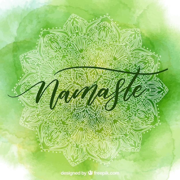 Free Vector | Green watercolor namaste background