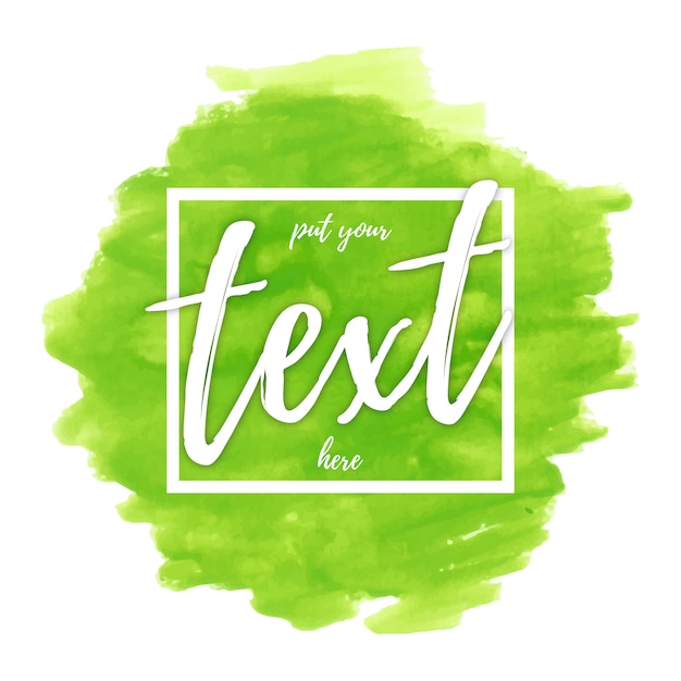 Download Green watercolor with text template Vector | Free Download