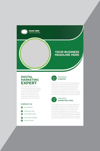 Premium Vector | Green and white creative business poster design template