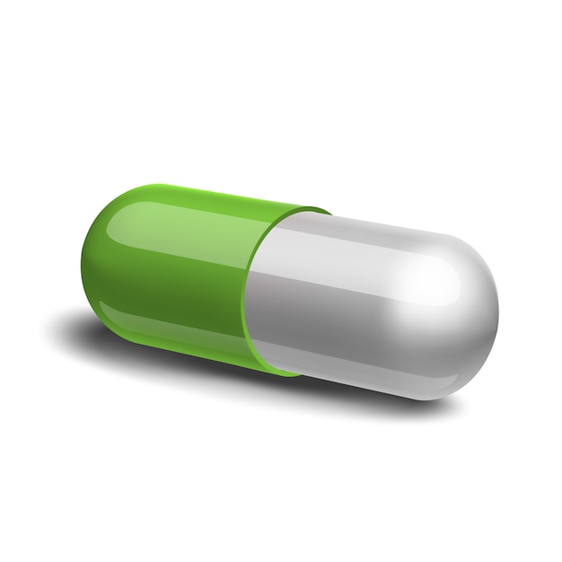 Premium Vector | Green and white pill