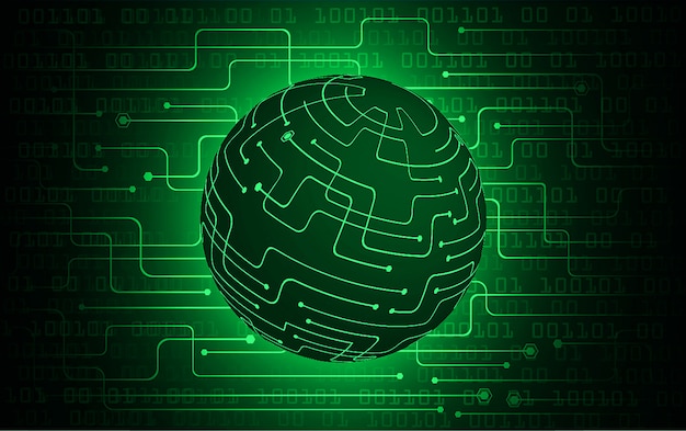 Green world cyber circuit future technology concept background Premium Vector