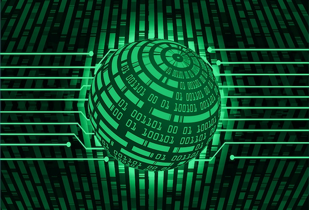 Green world cyber circuit future technology concept background Premium Vector