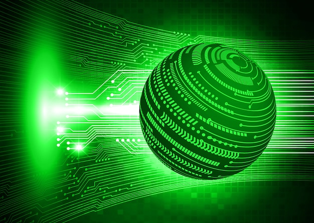 Green world cyber circuit future technology concept background Premium Vector