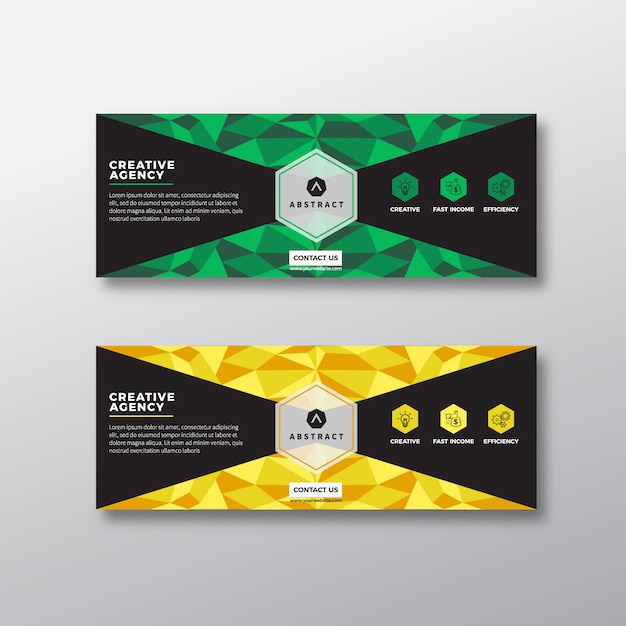 Free Vector | Green and yellow banner