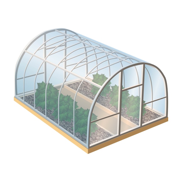 Premium Vector | Greenhouse with plants and glass. isolated ...