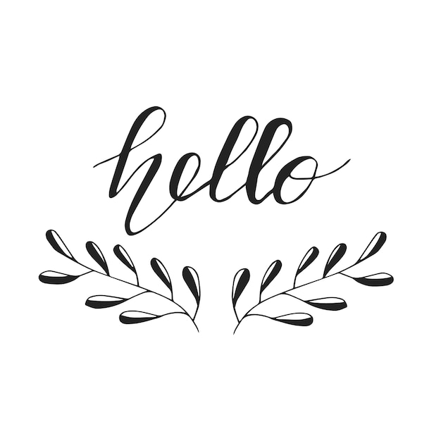 Download Greeting card design with lettering hello. vector ...