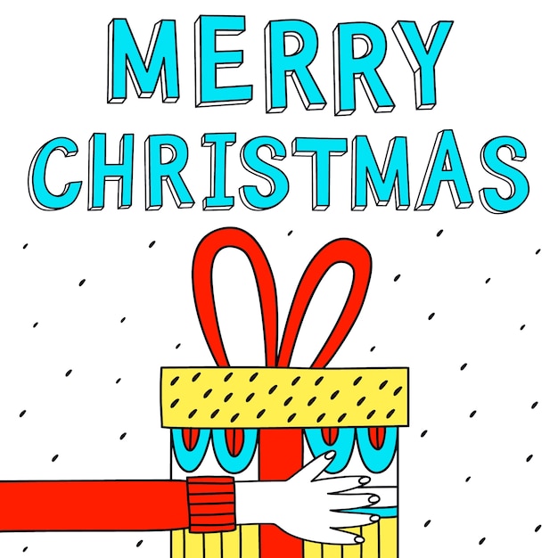 Premium Vector | Greeting card: merry christmas