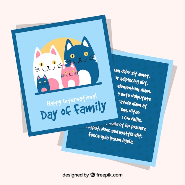 Greeting card with cute cats