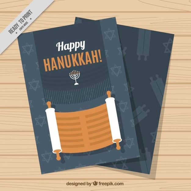 Greeting card with parchment for\
hanukkah