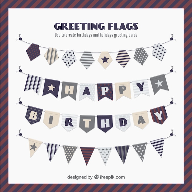 Download Greeting flags collection Vector | Free Download