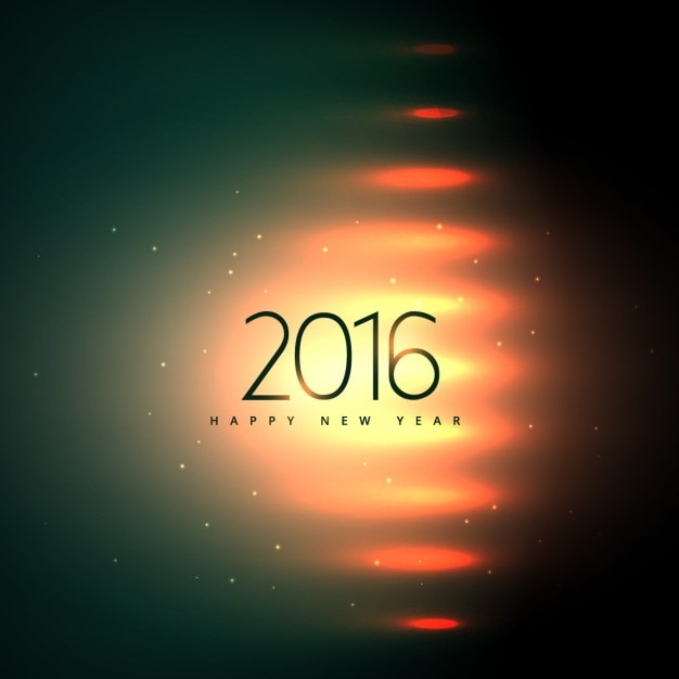 Greeting of new year 2016 with lights