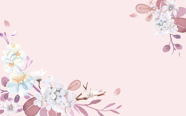 Greetings card with pink and floral theme Vector | Free Download