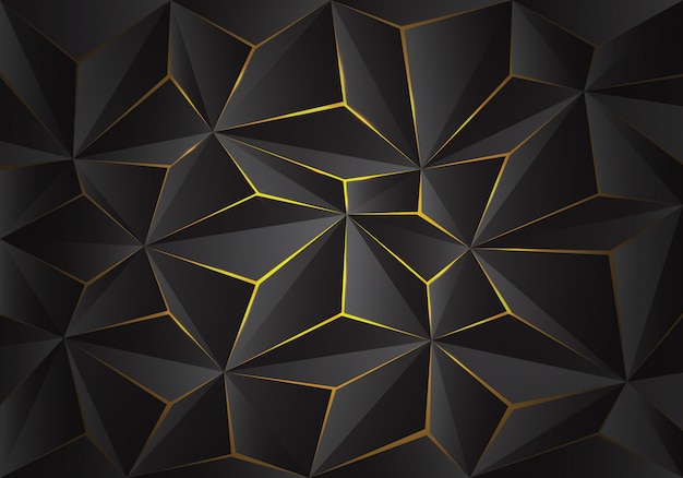 Premium Vector Grey 3d Triangle Polygon Pattern Crack Yellow Light Background