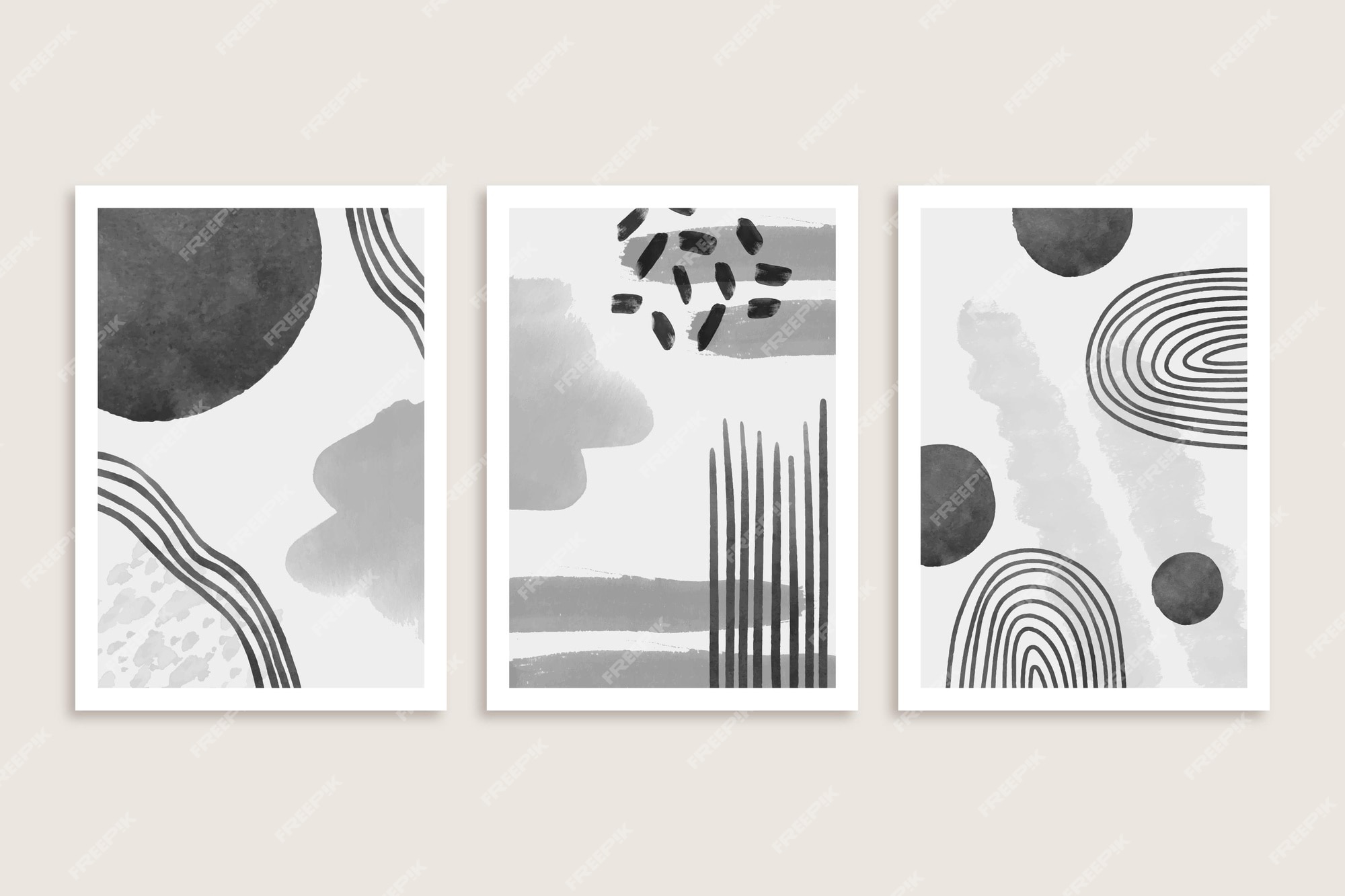 Premium Vector | Grey abstract watercolor cover collection