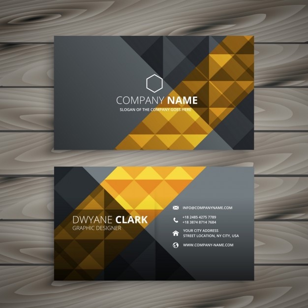 Grey and golden business card