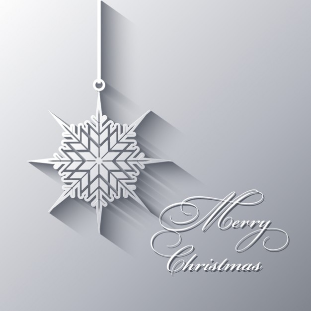 Download Grey christmas card with snowflake | Free Vector