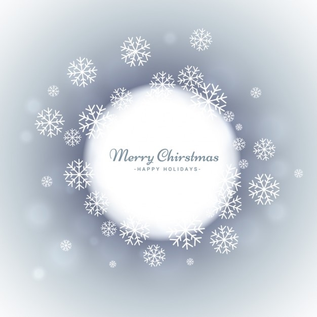 Grey christmas card with snowflakes