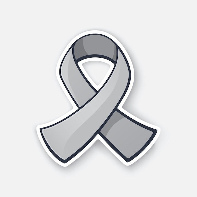 Premium Vector Grey Color Ribbon International Symbol Of Brain Tumor