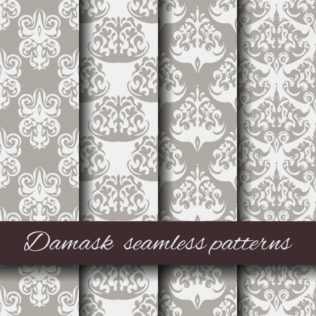 grey-damask-seamless-pattern-collection-vector-free-download