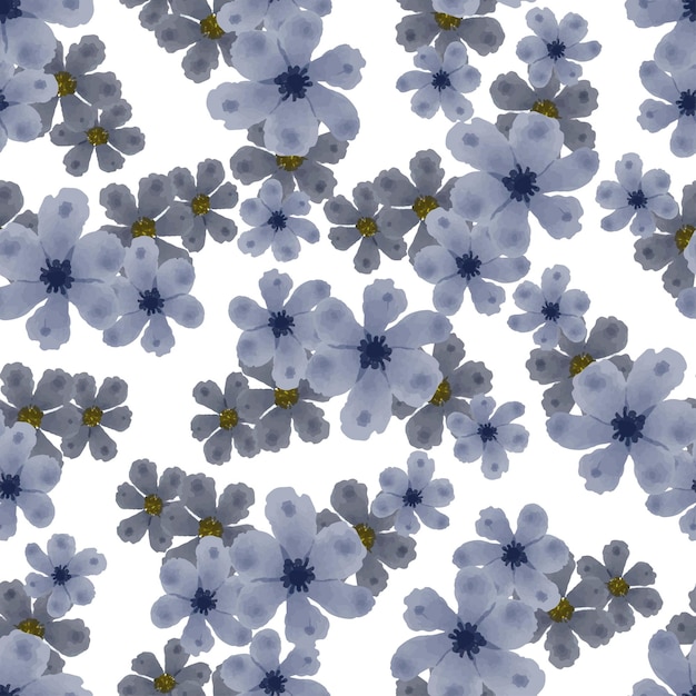 Premium Vector | Grey flower seamless pattern