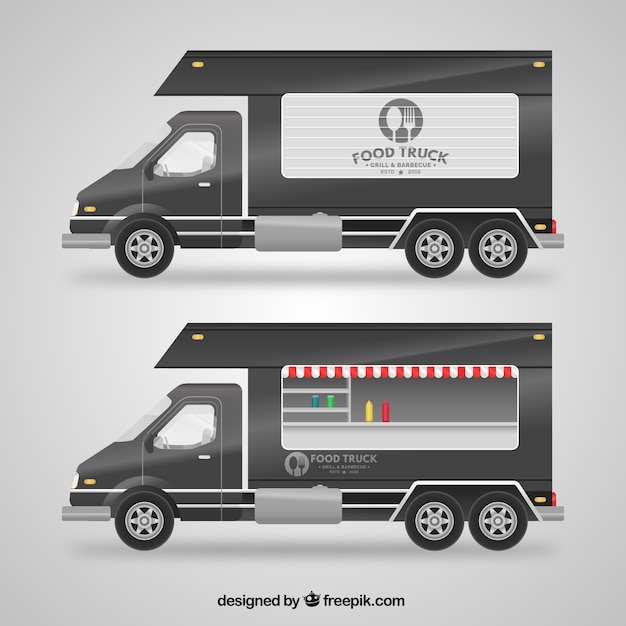 Download Free Vector Grey Food Truck