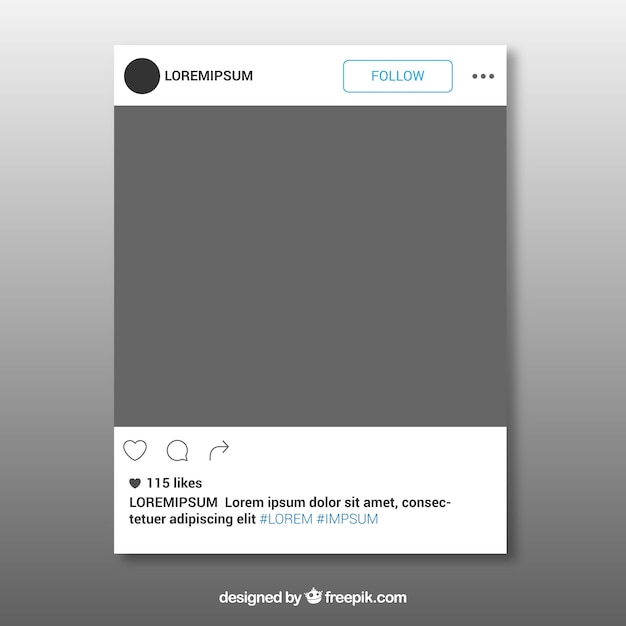 Grey instagram frame Vector Free Download