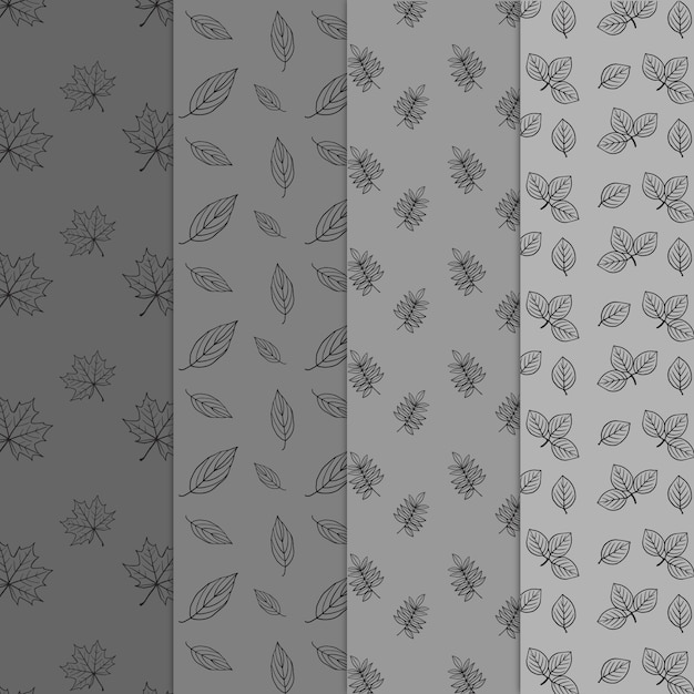 Free Vector | Grey leaves pattern background collection