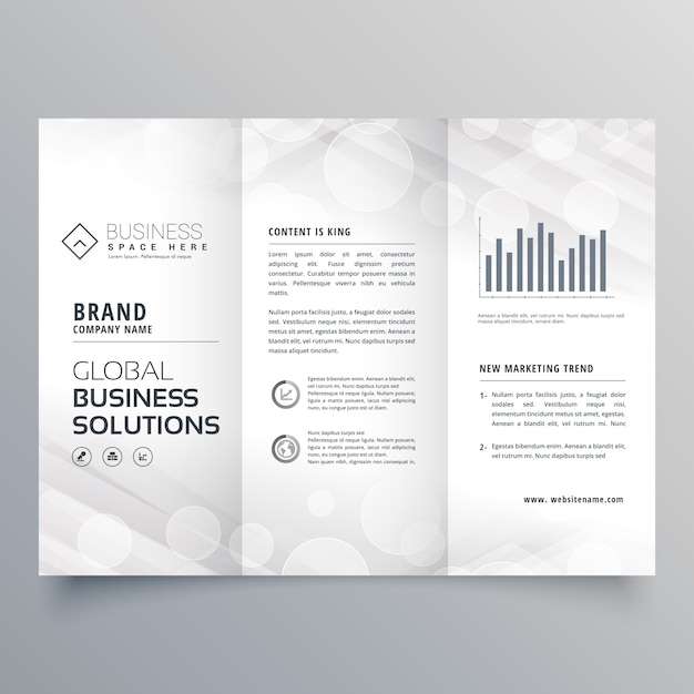 Grey trifold business brochure template Vector | Free Download