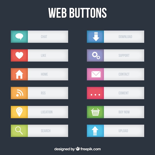 Free Vector | Grey web buttons collection