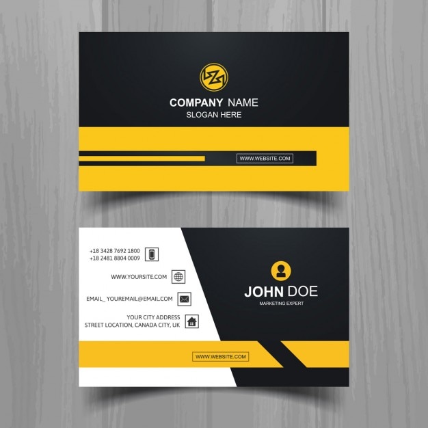 Download Free Grey And Yellow Modern Business Card Free Vector Use our free logo maker to create a logo and build your brand. Put your logo on business cards, promotional products, or your website for brand visibility.