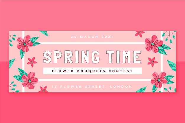 Free Vector Grid Spring Facebook Cover Template