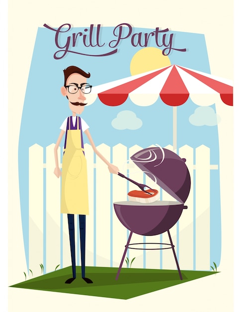 Premium Vector Grill Party Design