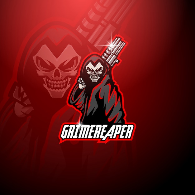 Download Free Grim Reaper Mascot Logo Holding Gun Premium Vector Use our free logo maker to create a logo and build your brand. Put your logo on business cards, promotional products, or your website for brand visibility.