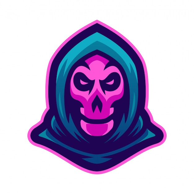 Grim reaper mascot logo vector illustration | Premium Vector