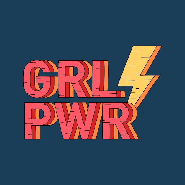 Grl pwr girl power badge vector | Free Vector