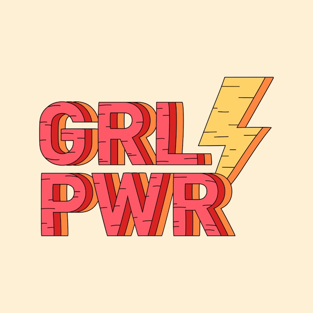 Free Vector Grl Pwr Girl Power Badge
