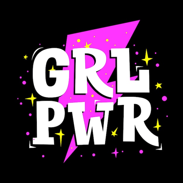 Download Premium Vector | Grl pwr. girl power motivation lettering ...