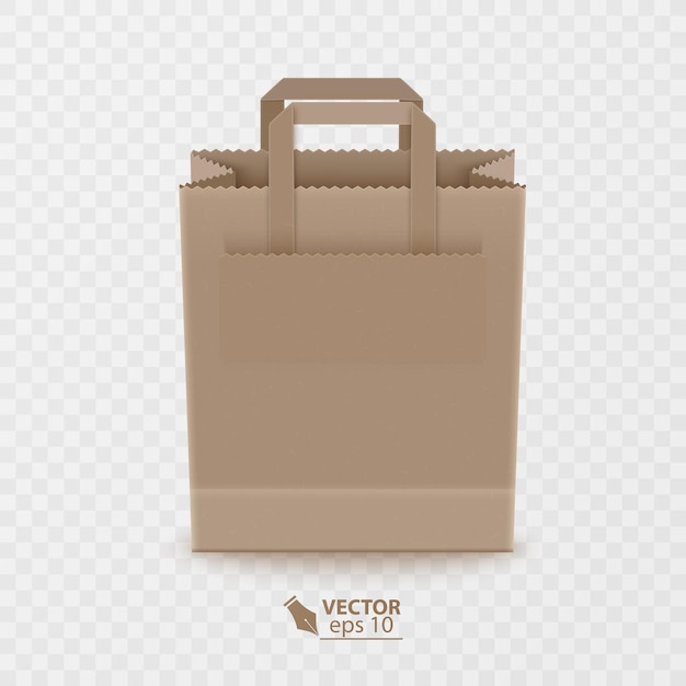 Premium Vector Grocery Paper Bag Vector Illustration Isolated On White Brown Paper Bag For 9037