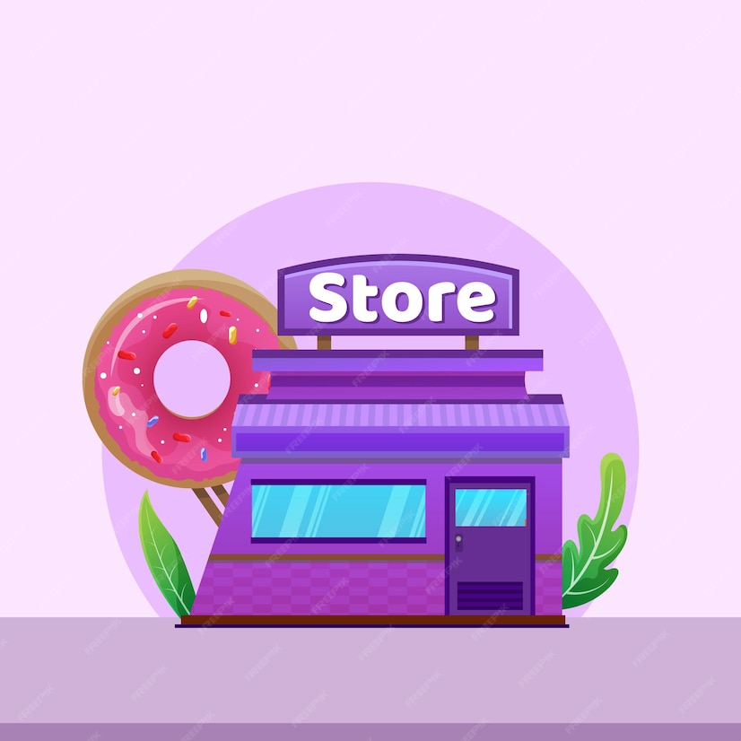 Premium Vector | Grocery store concept shop or market store front ...