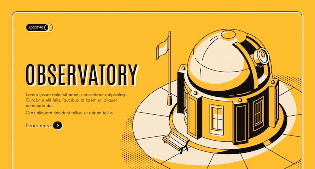 Ground-based observatory for astronomical observations Free Vector