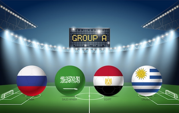 グループaサッカートーナメントロシア18 ロシア サウジアラビア エジプト ウルグアイ プレミアムベクター