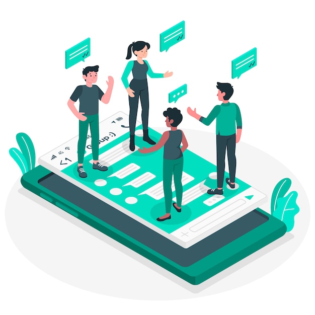 Group chat concept illustration Free Vector