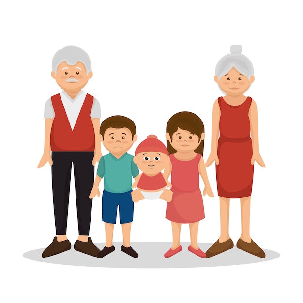 Download Group family members characters vector illustration design ...