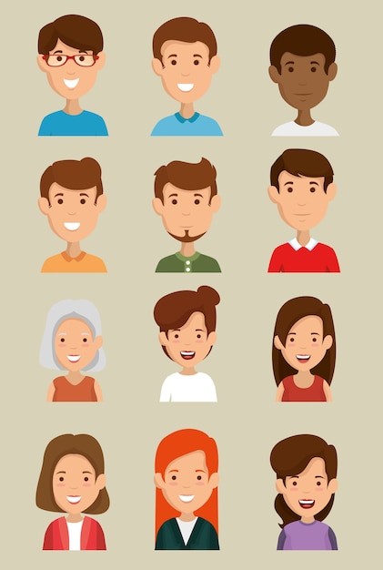 Premium Vector | Group of friends characters