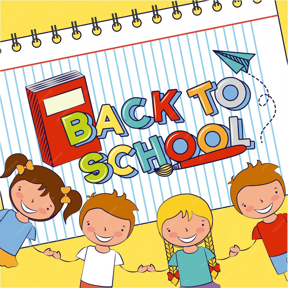 Free Vector | Group of happy children, back to school, editable ...