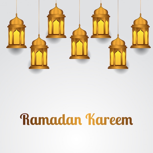 Premium Vector | Group illustration hanged group golden realistic lantern