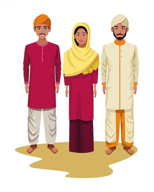 Premium Vector | Group of indian people avatar