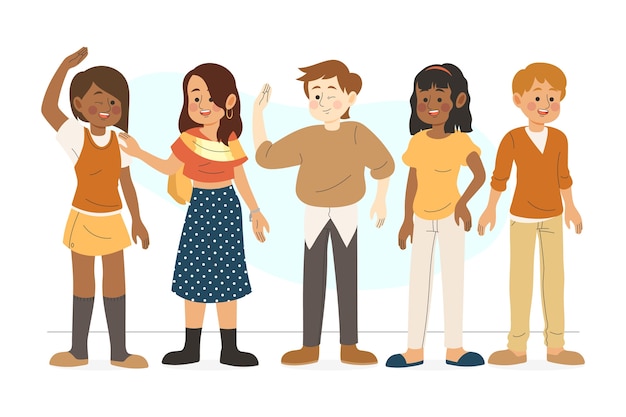 Free Vector | Group of multiracial people