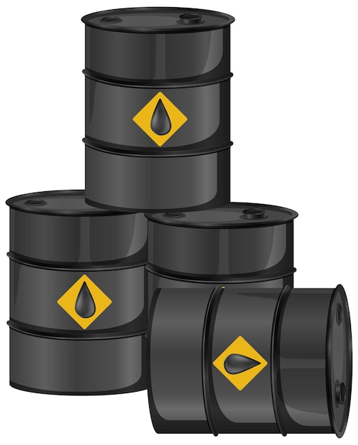 Free Vector | Group of oil barrel in cartoon style isolated on white